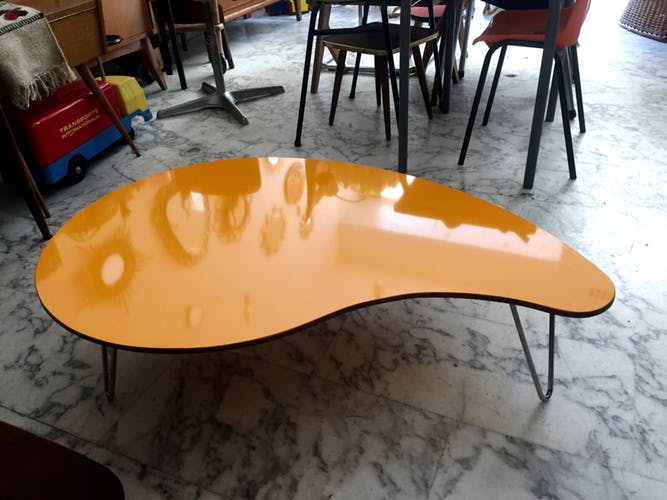 Table basse palette jaune