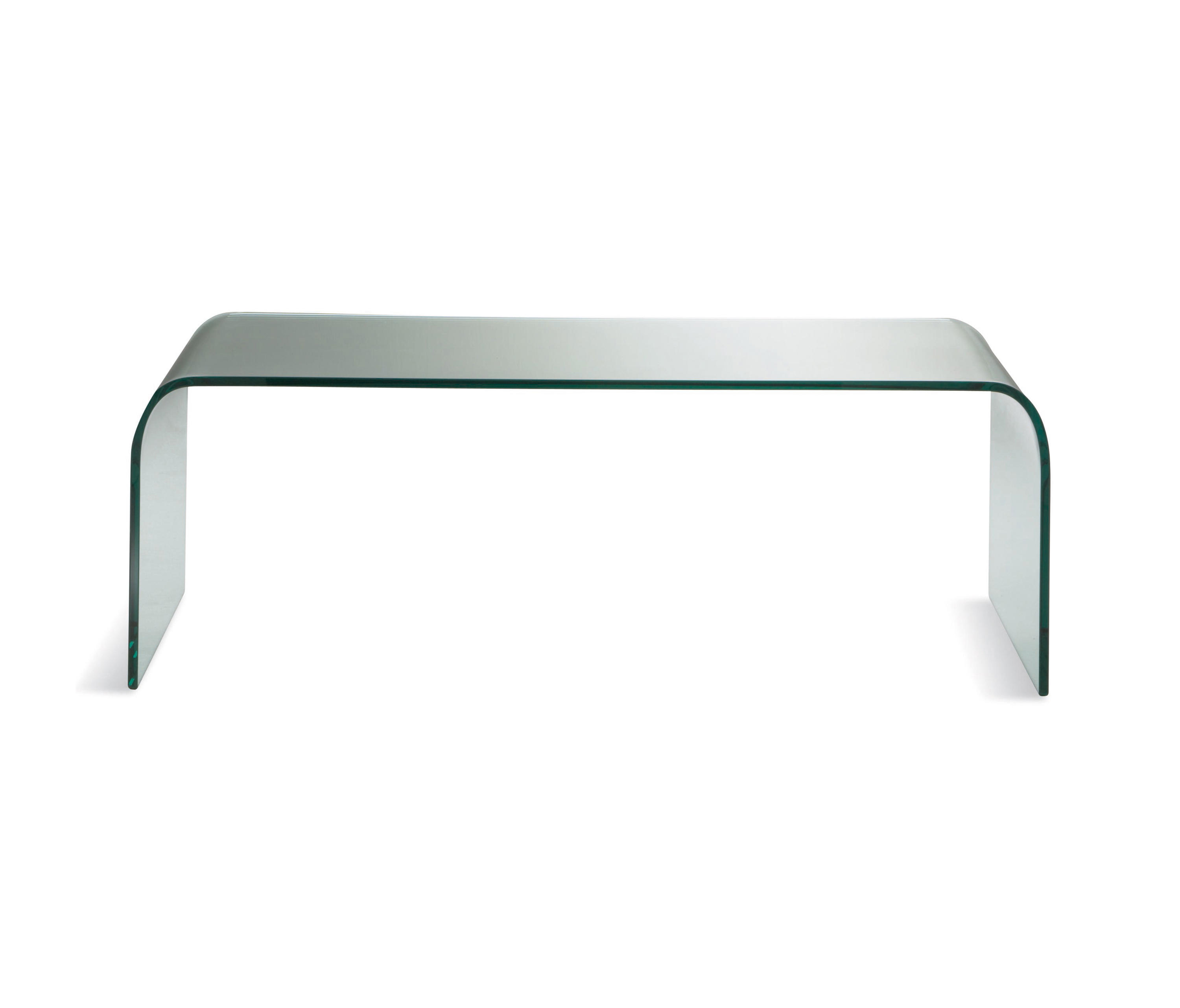 Table basse en verre rectangulaire pont