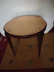 Table basse ronde osier avec pouf