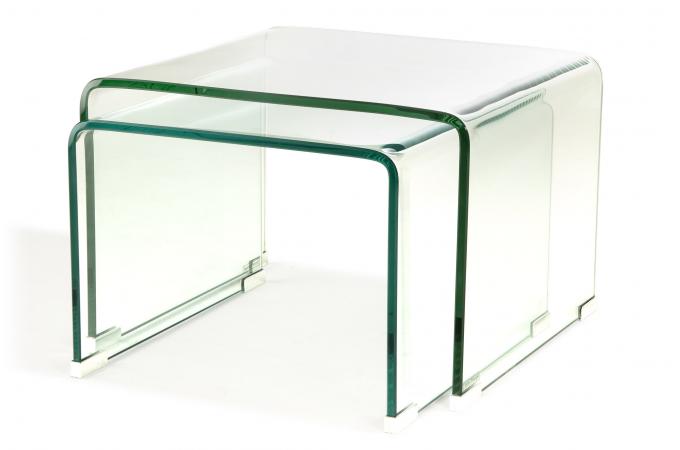 Table basse gigogne en verre