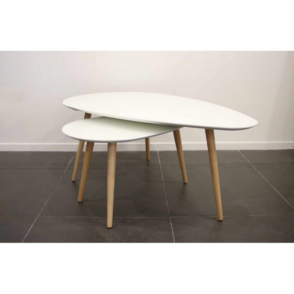 Table basse gigogne blanche