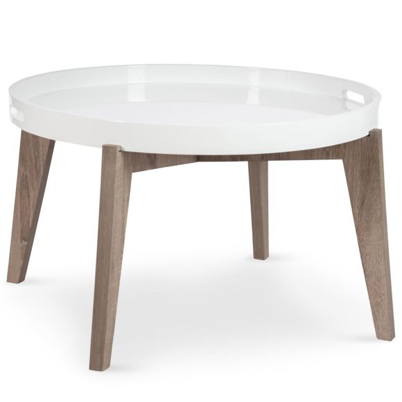 Table basse ronde plateau amovible