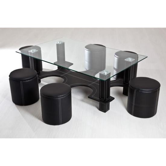 Table basse avec 6 pouf but