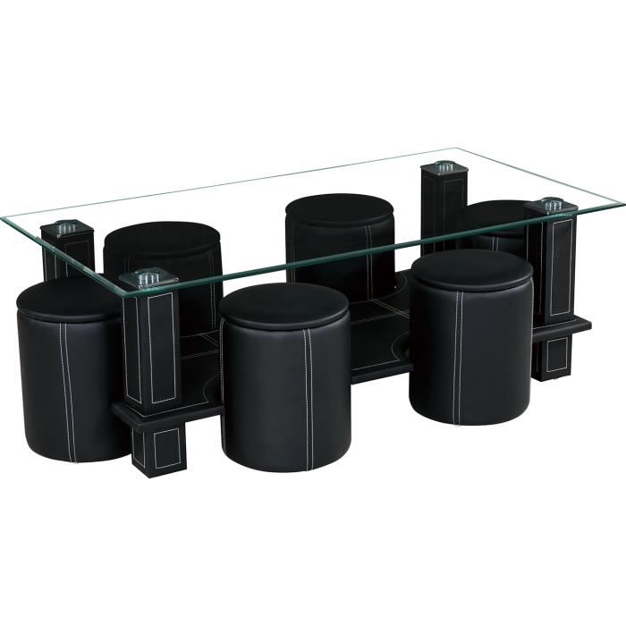 Table basse pouf intégré pas cher
