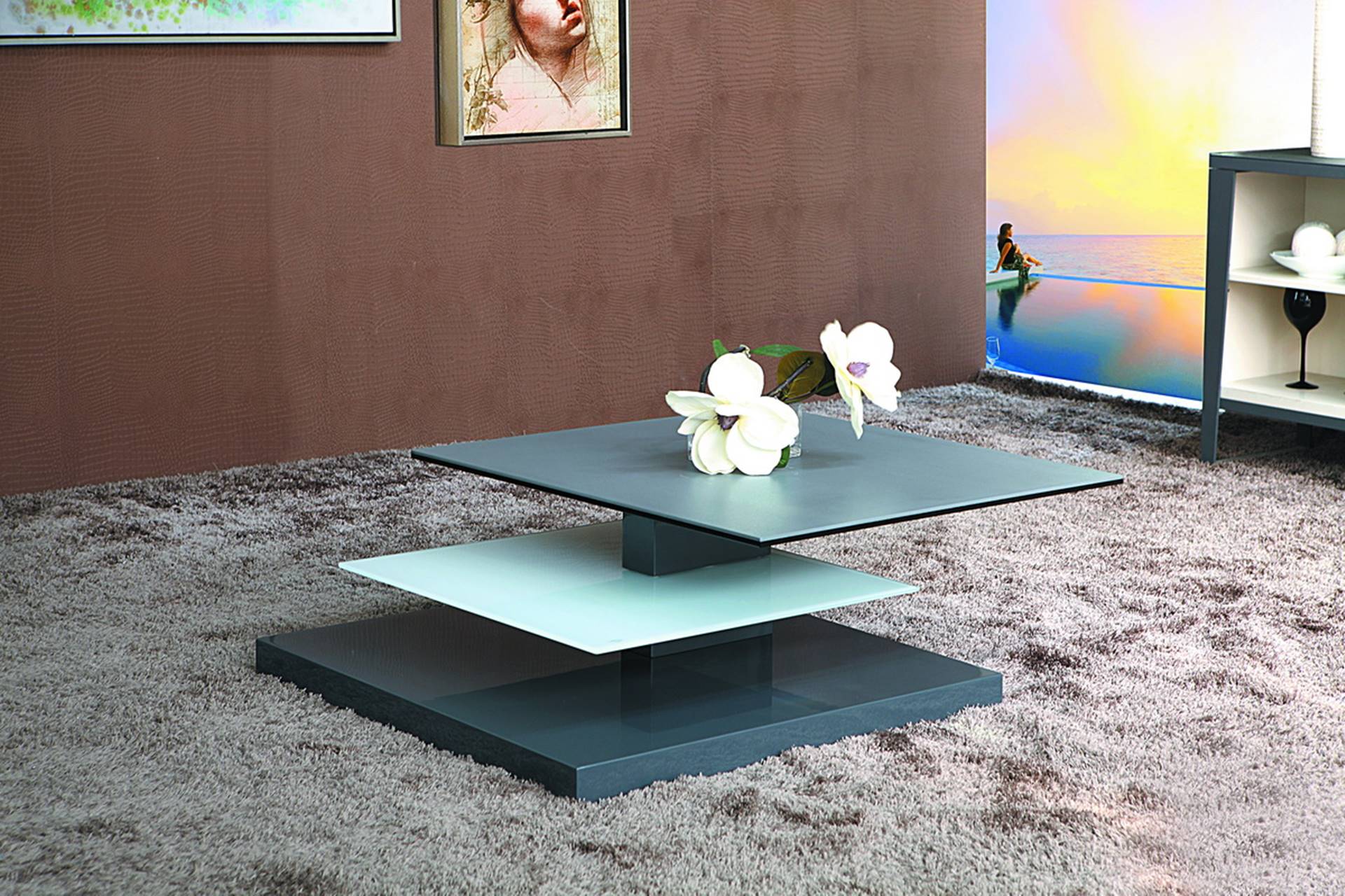 Table basse en verre story
