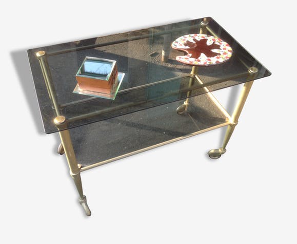 Table basse a roulette vintage