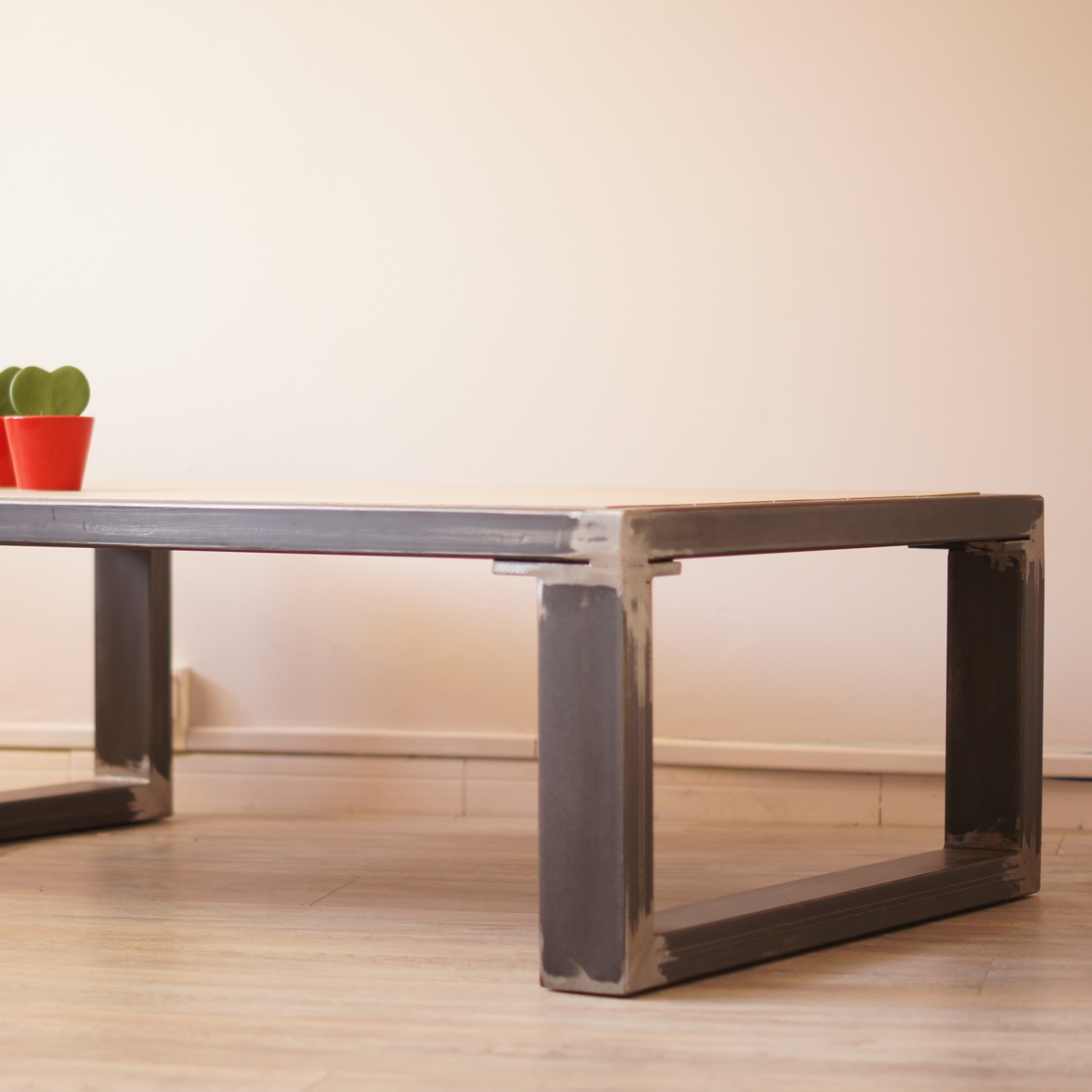 Table basse fer vintage