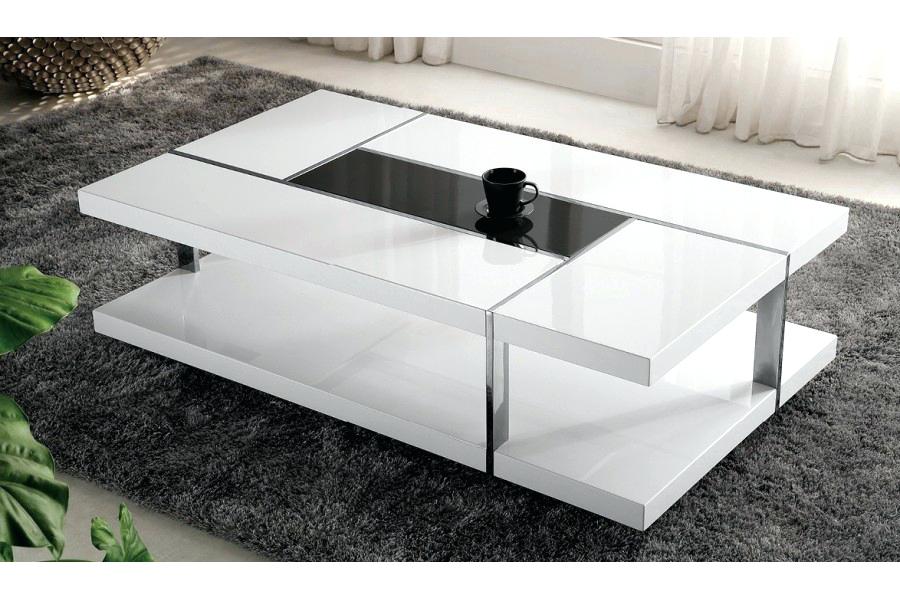 Table basse design blanc laqué verseau