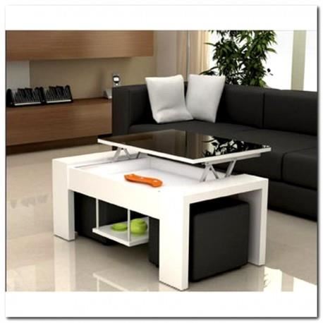 Table basse relevable noir et blanc