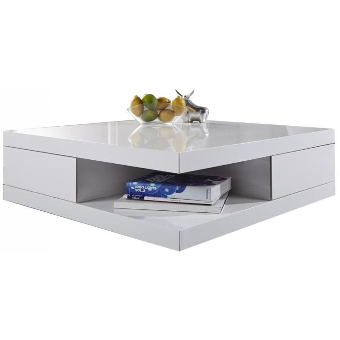 Table basse carrée blanche laquée