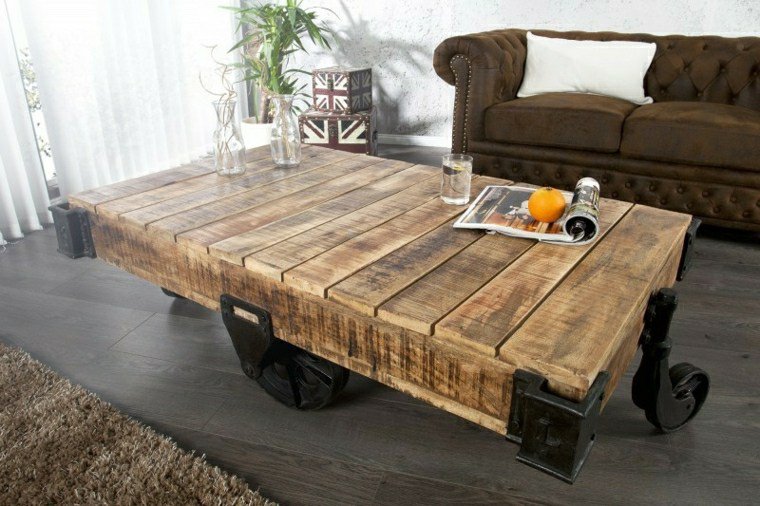 Table basse palette brute