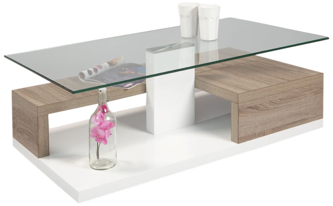 Table basse design pas cher verre