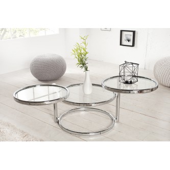 Table basse ronde 3 plateaux