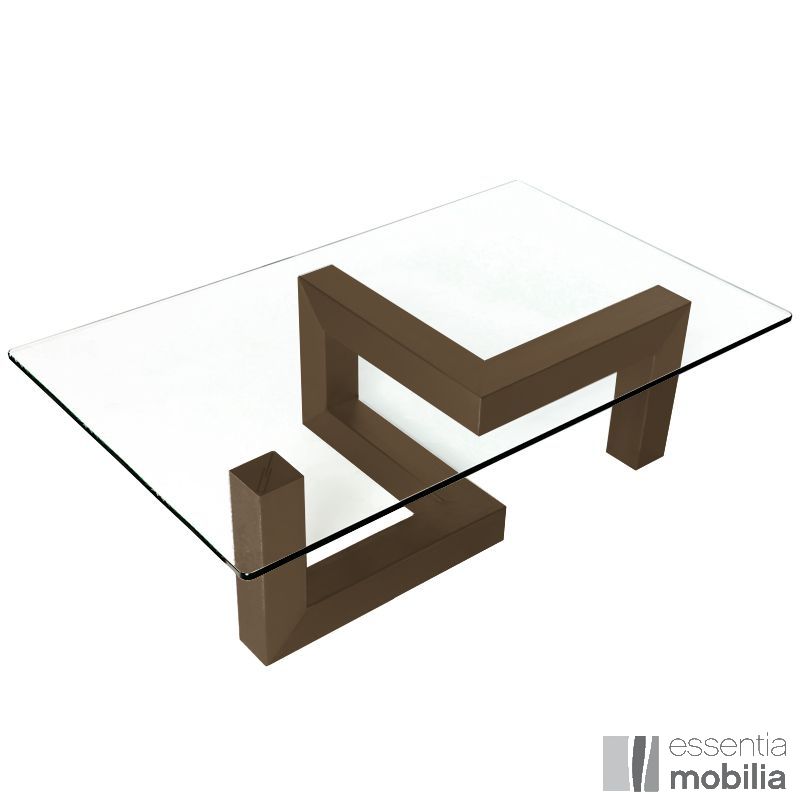 Table basse en verre et bois design