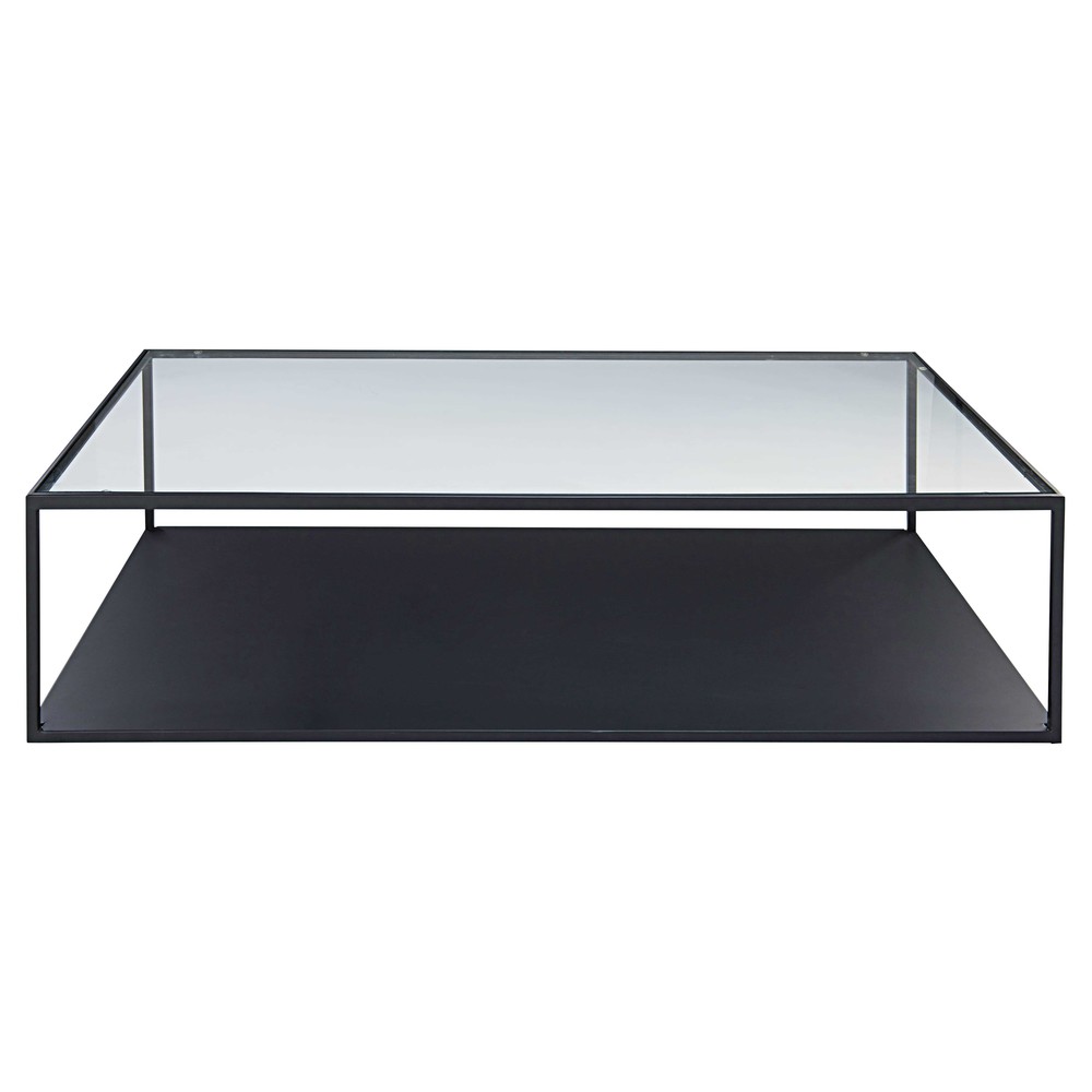 Table basse en verre et metal