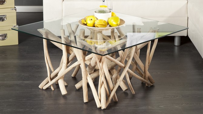 Table basse bois flotté