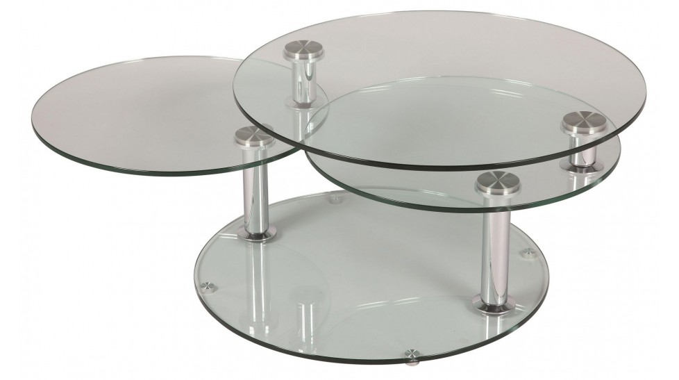 Table basse ronde verre design
