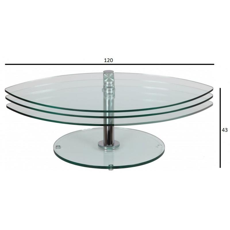 Table basse en verre splash