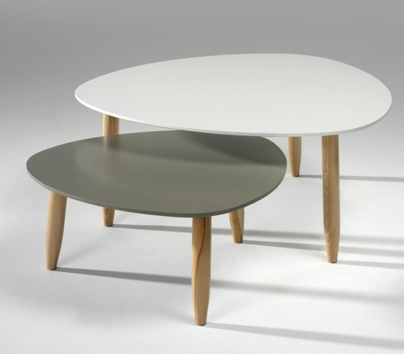 Table basse gigogne grise
