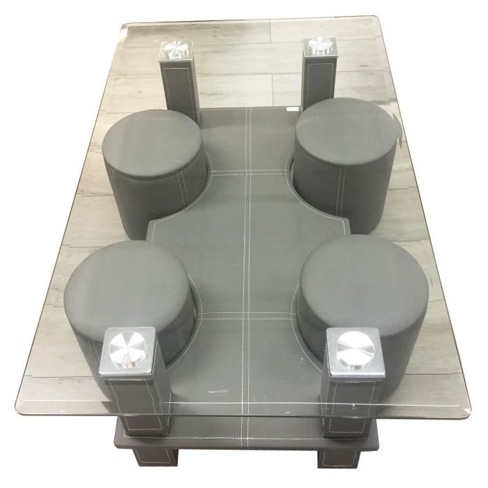 Table basse avec poufs cdiscount