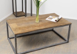 Table basse bois metal avec rangement