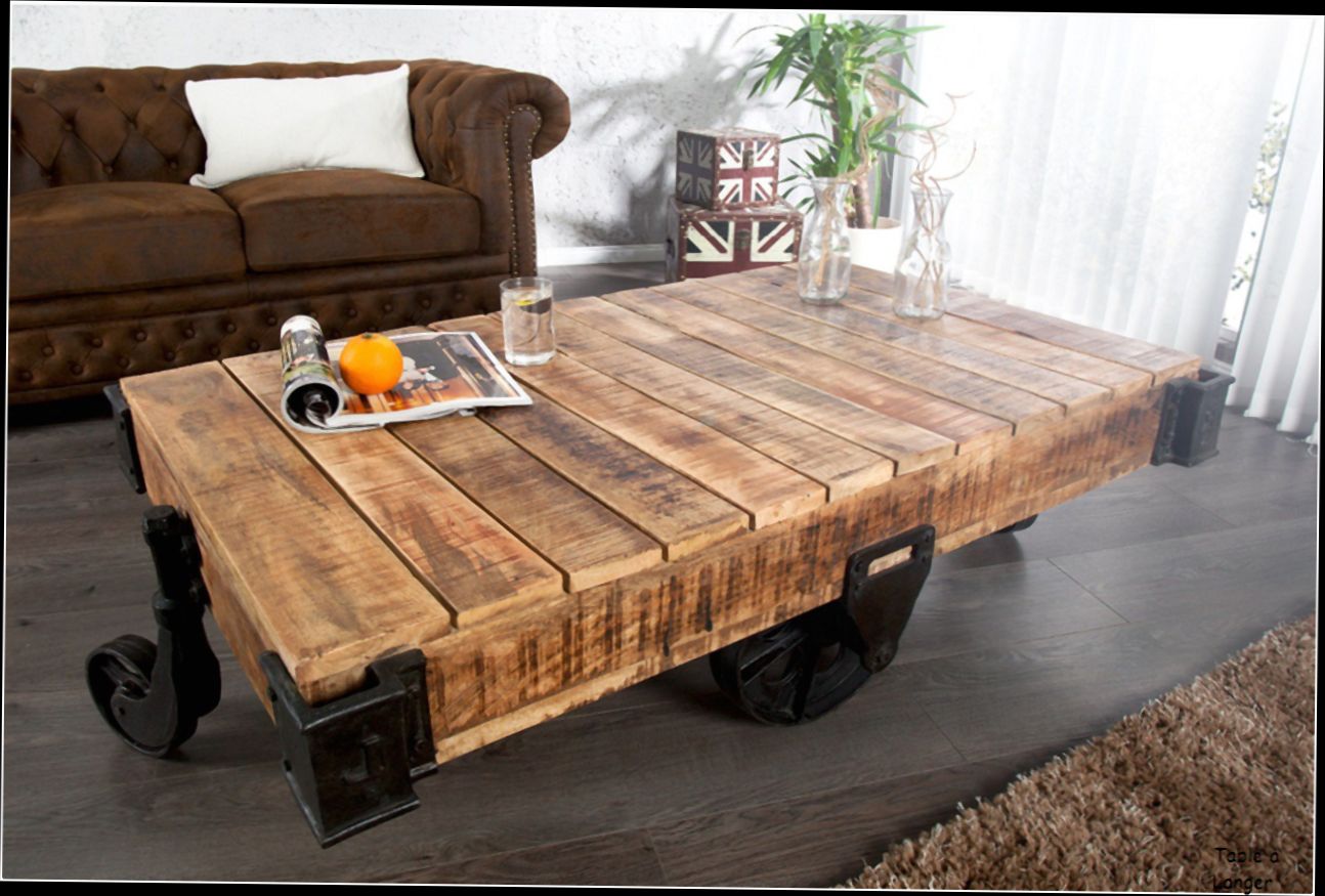 Table basse industrielle en fer