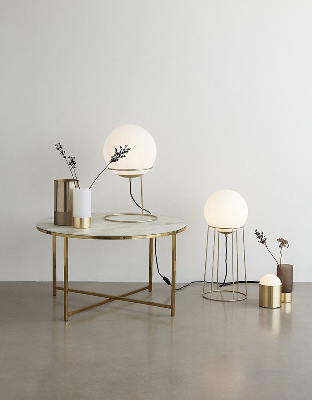 Table basse marbre cuivre