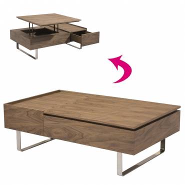 Table basse plateau relevable + tiroir kansas