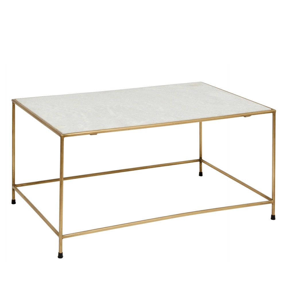 Table basse marbre or