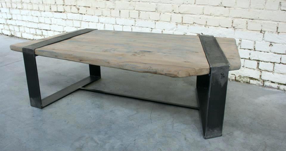 Table basse industrielle métal et béton rawy