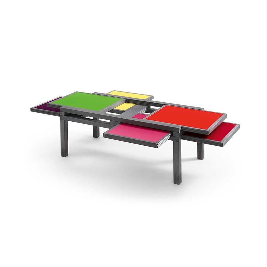 Table basse en verre de couleur