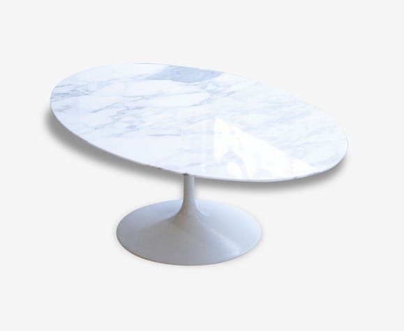 Table basse knoll marbre blanc