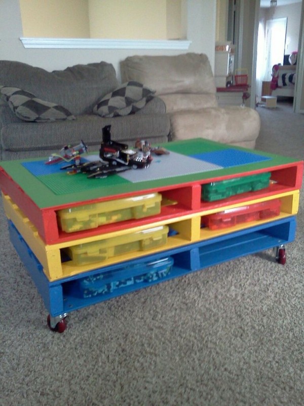 Table basse palette rangement