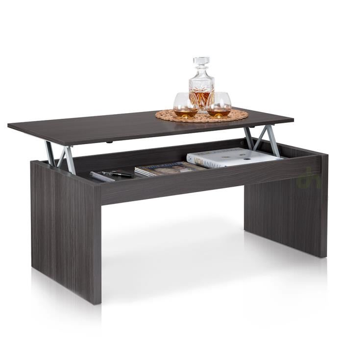 Table basse relevable grise