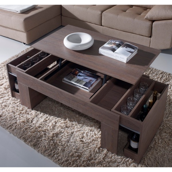 Table basse relevable gris anthracite