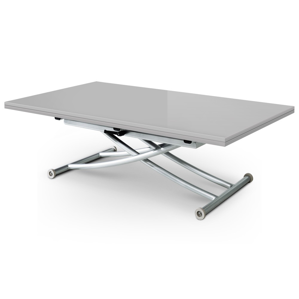 Table basse relevable gloria laqué blanc