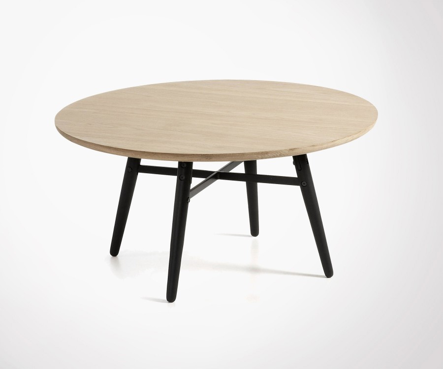 Table basse ronde en chene