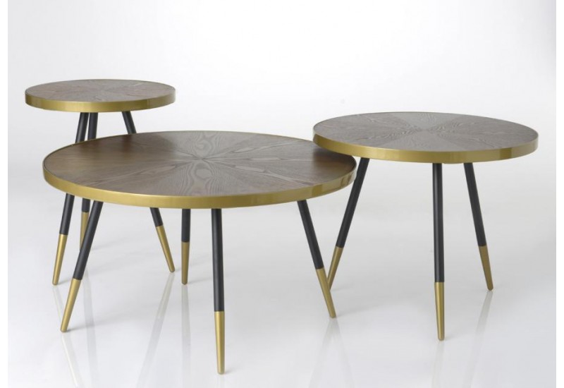 Table basse ronde or