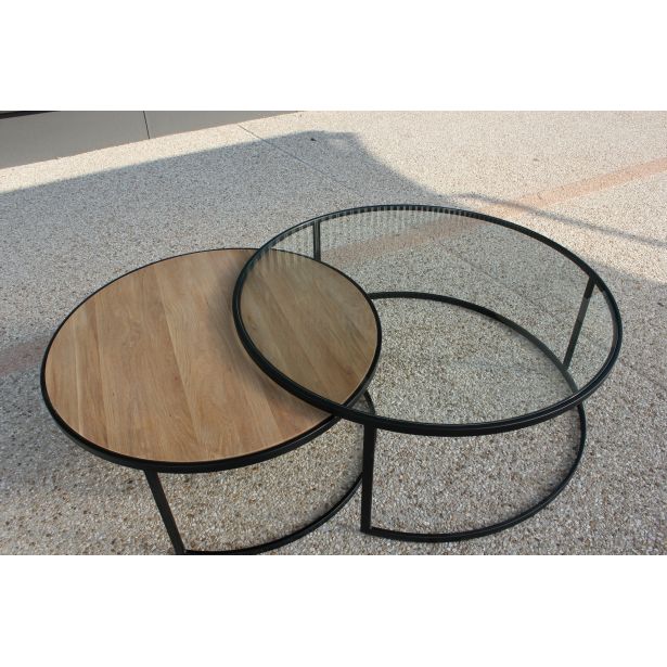 Table basse ronde plateau