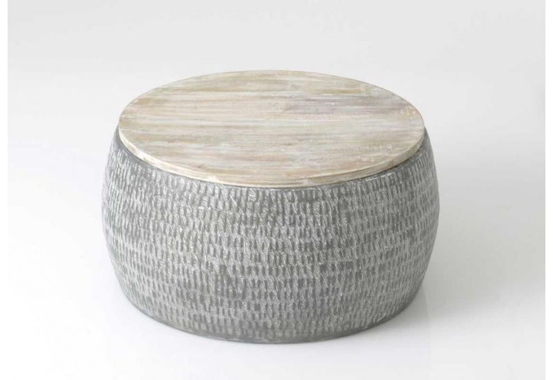 Table basse ronde grise