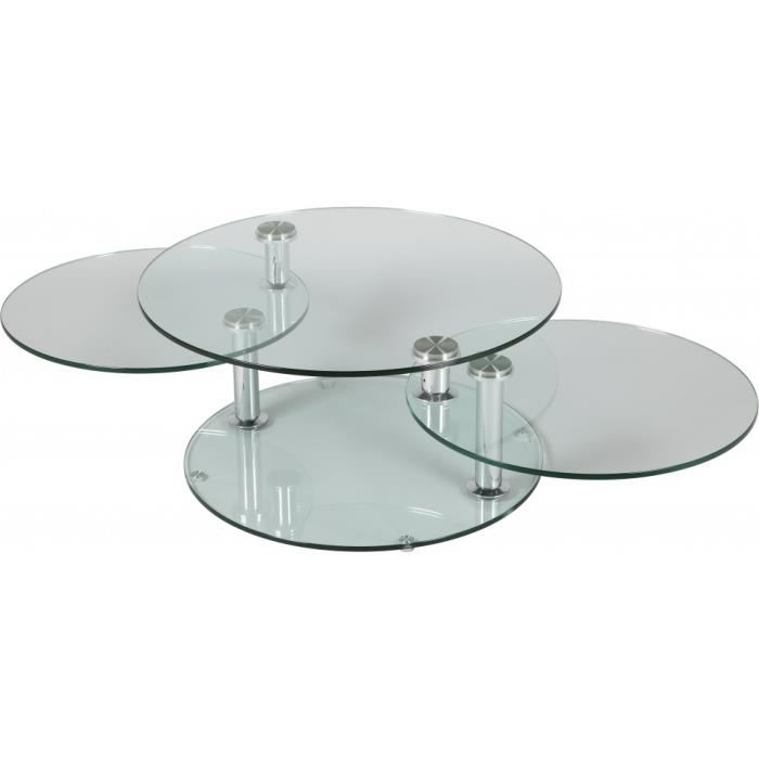 Table basse ronde verre trempé