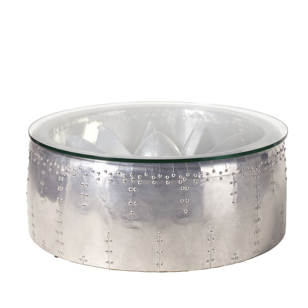 Table basse ronde en aluminium