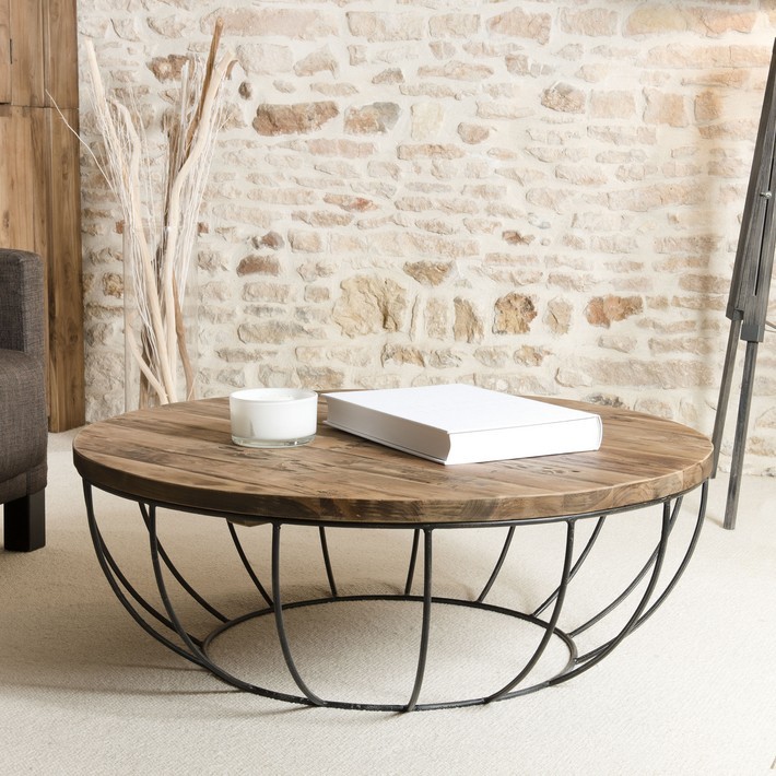 Table basse ronde pied metal