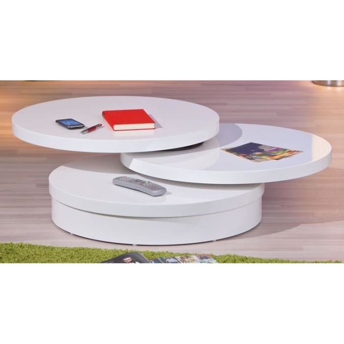 Table basse 3 plateaux pivotants fly