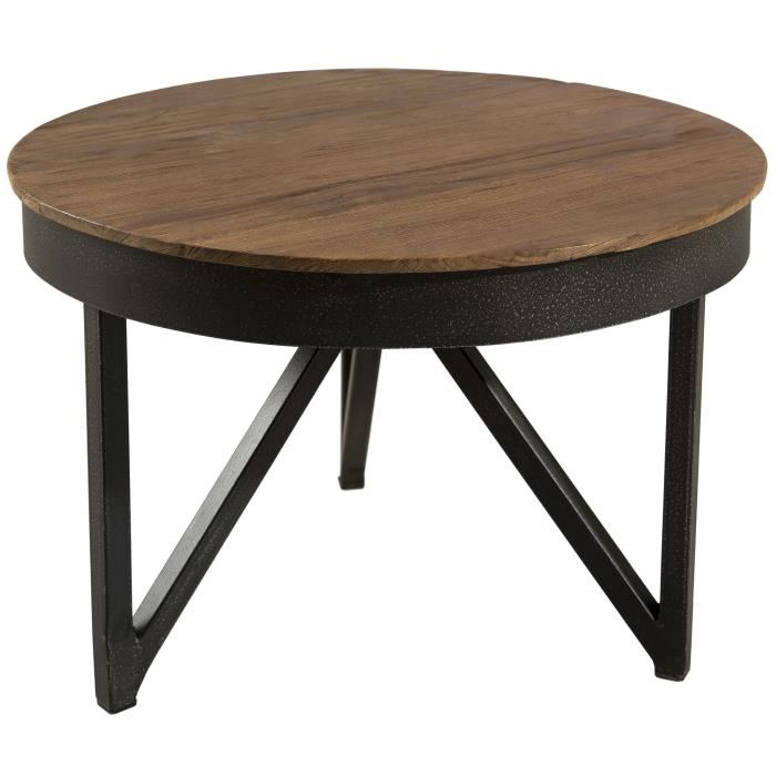 Table basse ronde style industriel