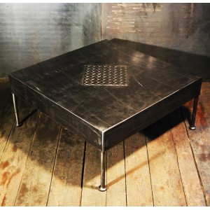 Table basse industrielle acier