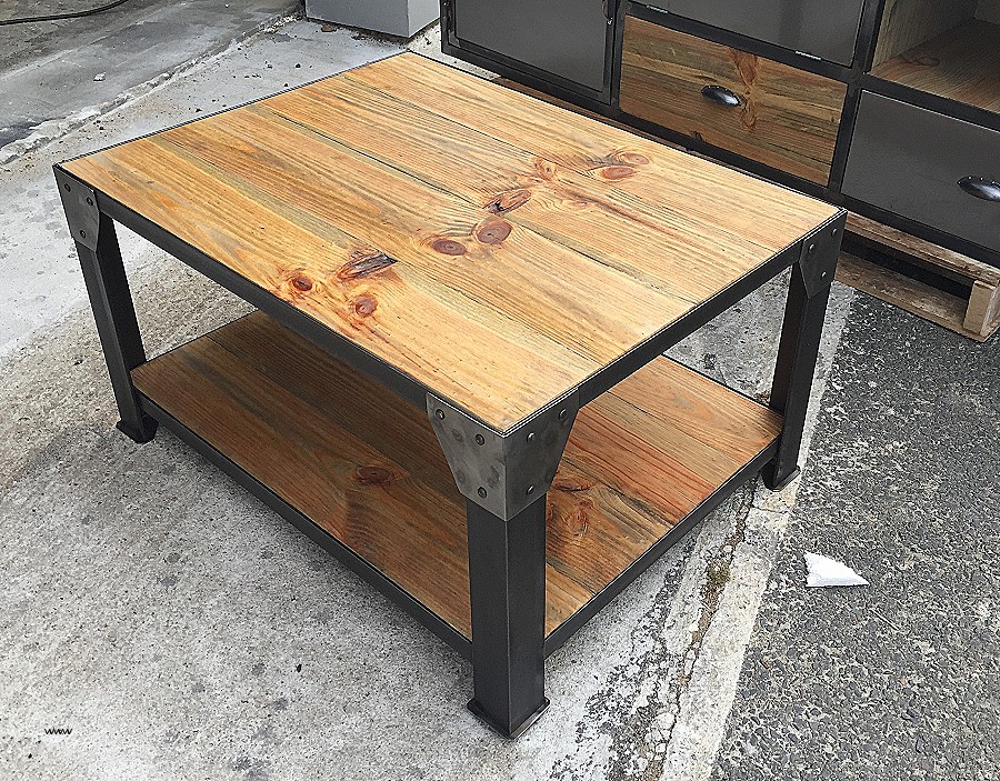 Table basse industrielle métal et bois madison