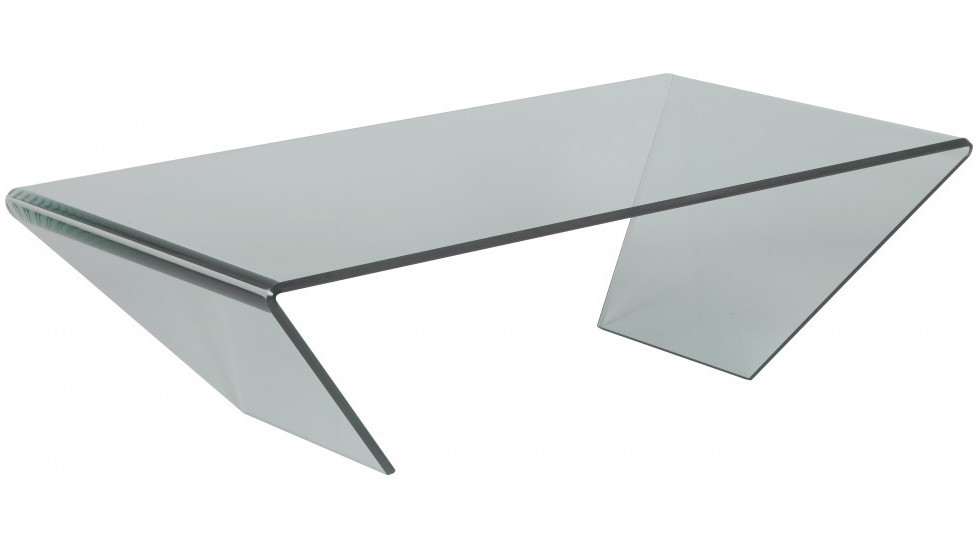 Table basse en verre courbé
