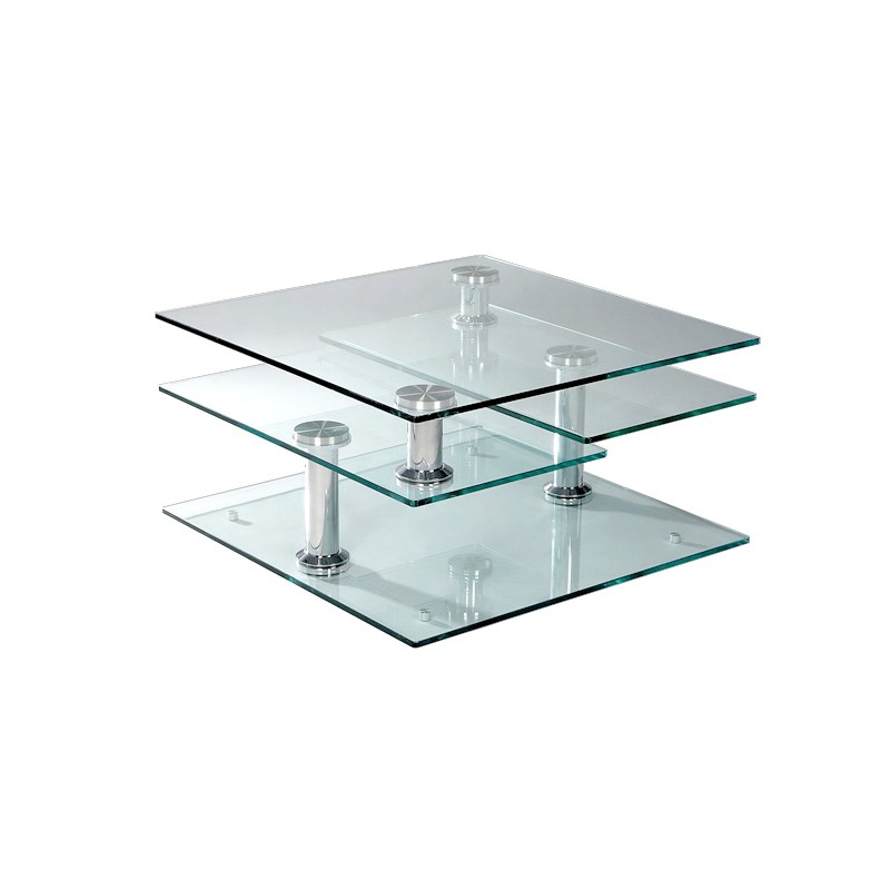 Table basse en verre modulable