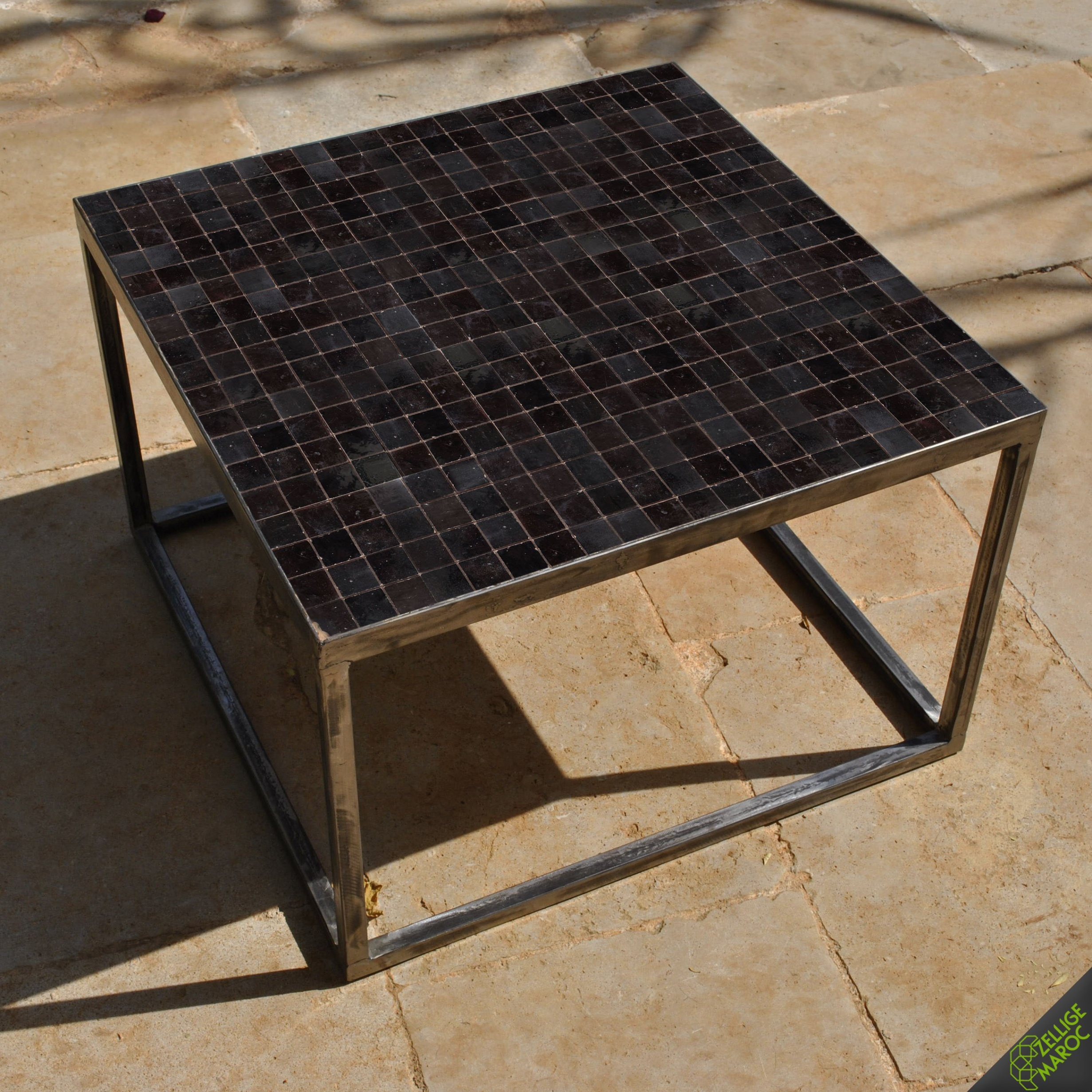 Table basse ronde zellige